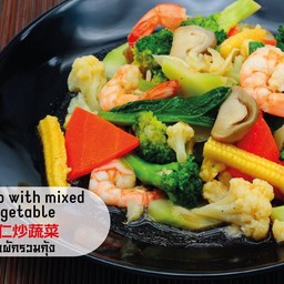 ผัดผักรวมกุ้ง