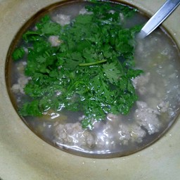 หมูสับต้มเกี๊ยมบ๊วย Minced pork sour plum soup