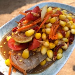 ตำข้าวโพดกุ้งสด