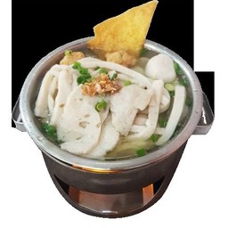 ลูกชิ้นปลารวมหม้อไฟ+บะหมี่(เล็ก)