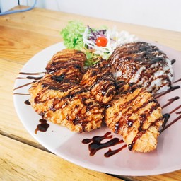 ข้าวหน้าไก่ชุปแป้งทอดเทอริยากิ