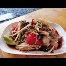 ตำปลาร้ากุ้งสด
