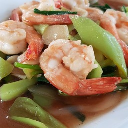 กุ้งผัดพริกอ่อน
