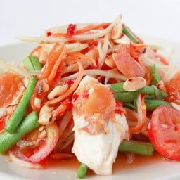 Papaya Salad With Salted Egg