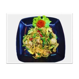 สปาเก็ตตี้ขี้เมา หมู (แถมฟรีซุปมิโซะ)