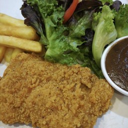สเต๊กไก่ทอดพริกไทยดำ
