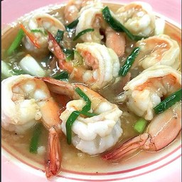 กุ้งผัดน้ำมันหอย(กับข้าว)ปกติ 9 ตัว
