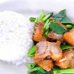 Stir Fried Kale With Rice