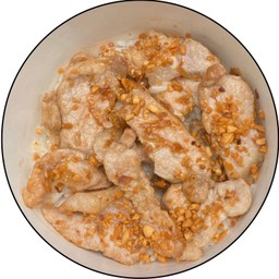 ข้าวหมูกระเทียมกรอบหอม
