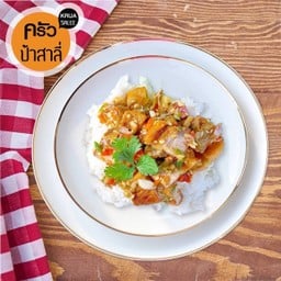 ข้าวราดหมูกรอบผัดพริกเกลือ