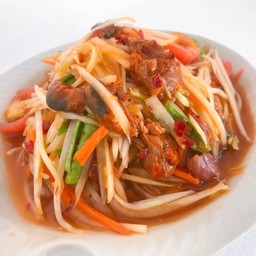 Papaya Salad With Pickled Mussels