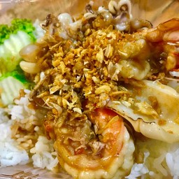 ข้าว - ผัดกระเทียมพริกไทย