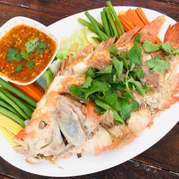 F07-ปลาทับทิมนึ่งแจ่ว