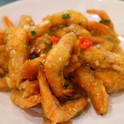 B8E กุ้งผัดซอสแม็กกี้ 豉油炒虾