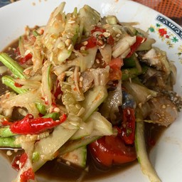 ตำแตงปูปลาร้ากุ้งสด