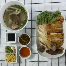 ไก่สับผสมต้มและทอด