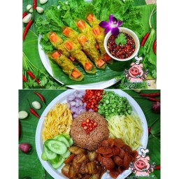 ข้าวคลุกกะปิ&ยำขนมจีน&ขนมจีบหมูปูอัด