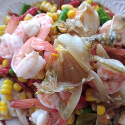ตำปูม้าข้าวโพดกุ้งสด