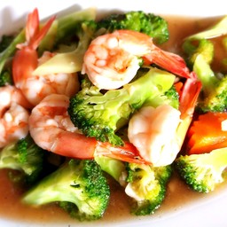 บล็อคโคลี่ผัดกุ้ง