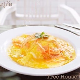 ข้าวไข่ข้นปูอัด Rice Topped with Omelet