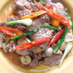 เนื้อผัดน้ำมันหอยเป็นกับข้าว