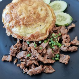ข้าวราด ผัดกระเทียม