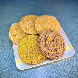 ข้าวแต๋นน้ำแตงโมบางใหญ่กรอบอร่อย(น้ำตาลไม่เหนียว)