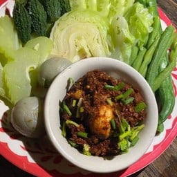 น้ำพริกตาแดง (รวมผักนึ่ง)