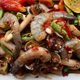 เหลาหอยแครงกุ้งสดปลาร้า