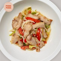 คอหมูย่างยำพริกสด