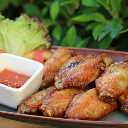 ปีกไก่ทอดเกลือ (ทอดไร้น้ำมัน)