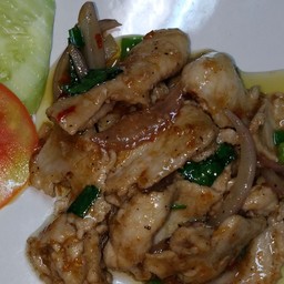 ข้าดราดหมูผัดกะปิ