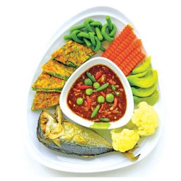 ชุดน้ำพริก+ปลาทู+ไข่ชะอม