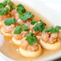 เต้าหู้หน้ากุ้งนึ่งซีอิ๊ว