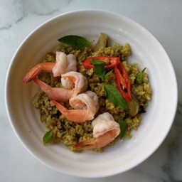 ข้าวผัดเขียวหวานกุ้ง
