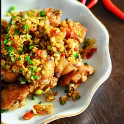 เนื้อปลาเก๋าคั่วพริกเกลือ