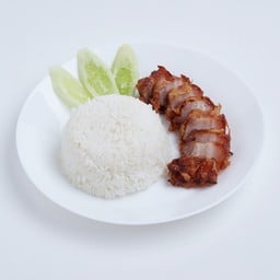 ข้าวหมูสามชั้นทอดน้ำปลา