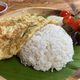 Minced Pork Omelette With Rice - ข้าวไข่เจียวหมูสับ