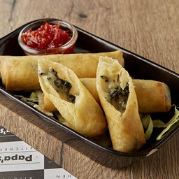 Cheese And Spinach Spring rolls