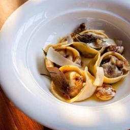 Oxtail Tortellini with brown sauce and caramelize walnuts