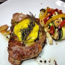 Ribeye Steak with potato dauphinoise