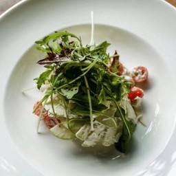 Crab and green apple salad with dijon mustard dressing