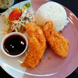 ข้าวหน้าปลาดอรี่ชุปแป้งทอด เทอริยากิ