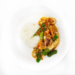 D ข้าวราดผัดฉ่า ทะเล