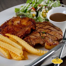 DL สเต็กคอมบิเนชั่น(หมู+ไก่)