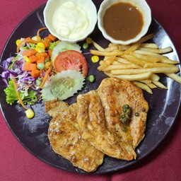 สเต็กสองเรา (หมู+ไก่)