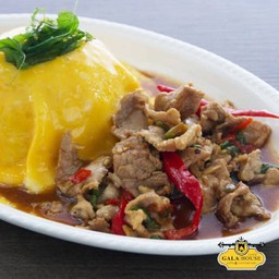 DL ข้าวไข่ข้นซอสกะเพราหมู