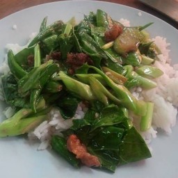 คะน้าหมูกรอบราดข้าว