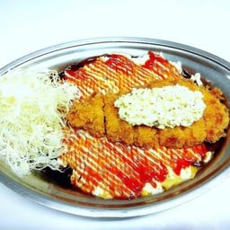Omelette Salmon Katsu Curry Rice