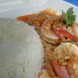 ข้าวราดกุ้งผัดผงกระหรี่